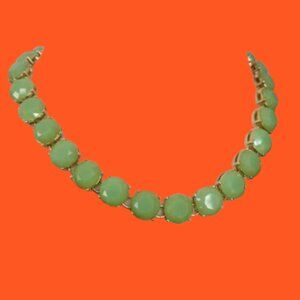 J Crew Necklace in Green color family  faceted cabochons with Gold Tone Setting